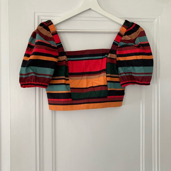 Farm Rio Ari Stripe Crop Top - Picture 2 of 3